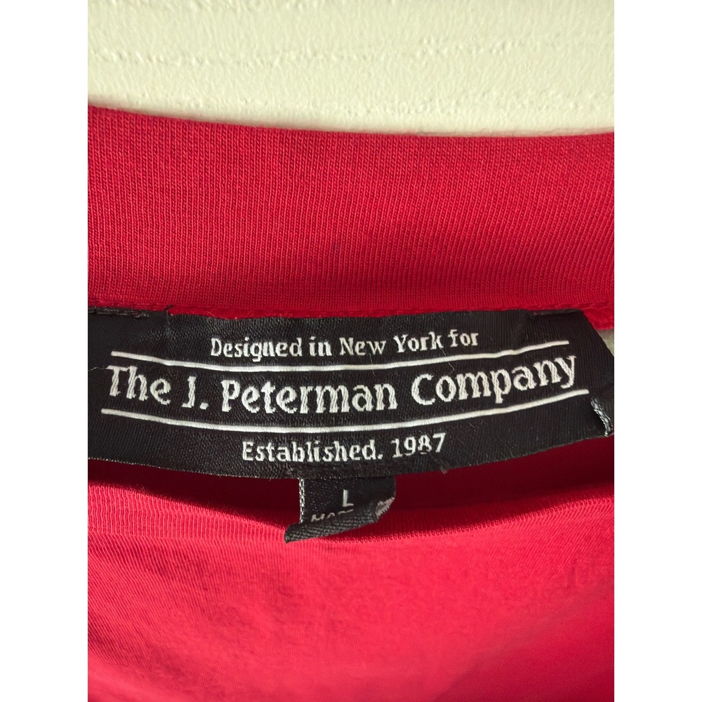 J. Peterman Top Women Large Red 100% Supima Cotton Boat Neck 3/4 Sleeve Classic - Picture 3 of 6